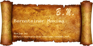Bernsteiner Maxima névjegykártya